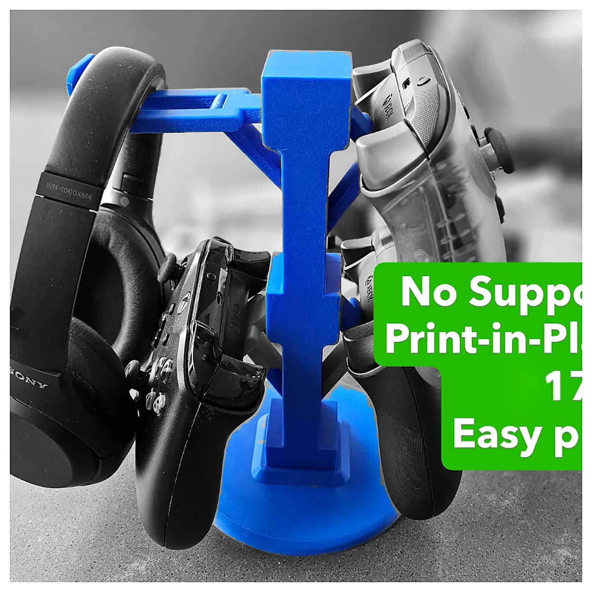 Gamepad Headset Stand Tower Adjustable Holder Desktop Organizer Gaming Accessory Shelf
