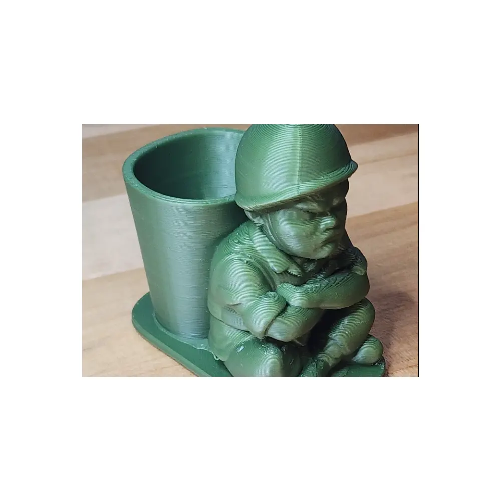 Angry Green Army Soldier Pen Holder Floral Style Military Toy Pen Holder Collection Multi Purpose