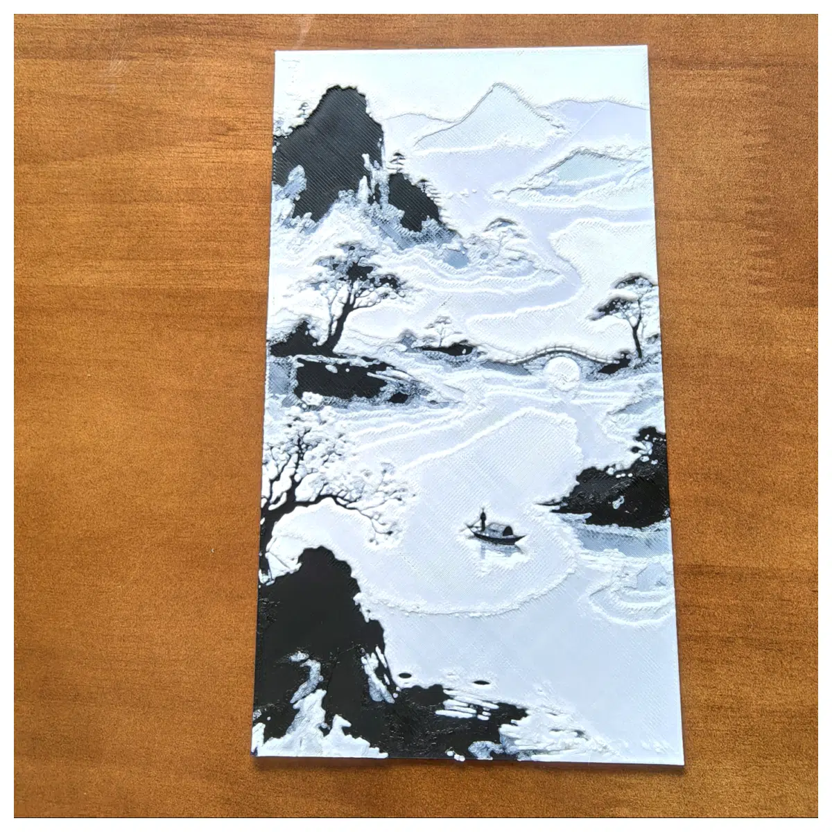 White Landscape Relief Mural Art Wall Decor Painting Hanging Artwork Decorative Painting