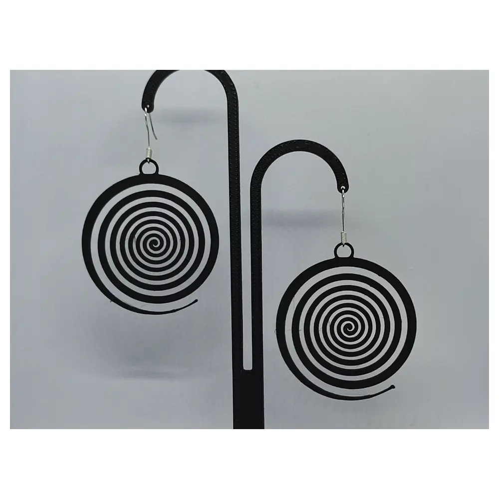 Black Spiral Earrings Jewelry Elegant Trendy Minimalist Spiral Chain Earrings Decoration