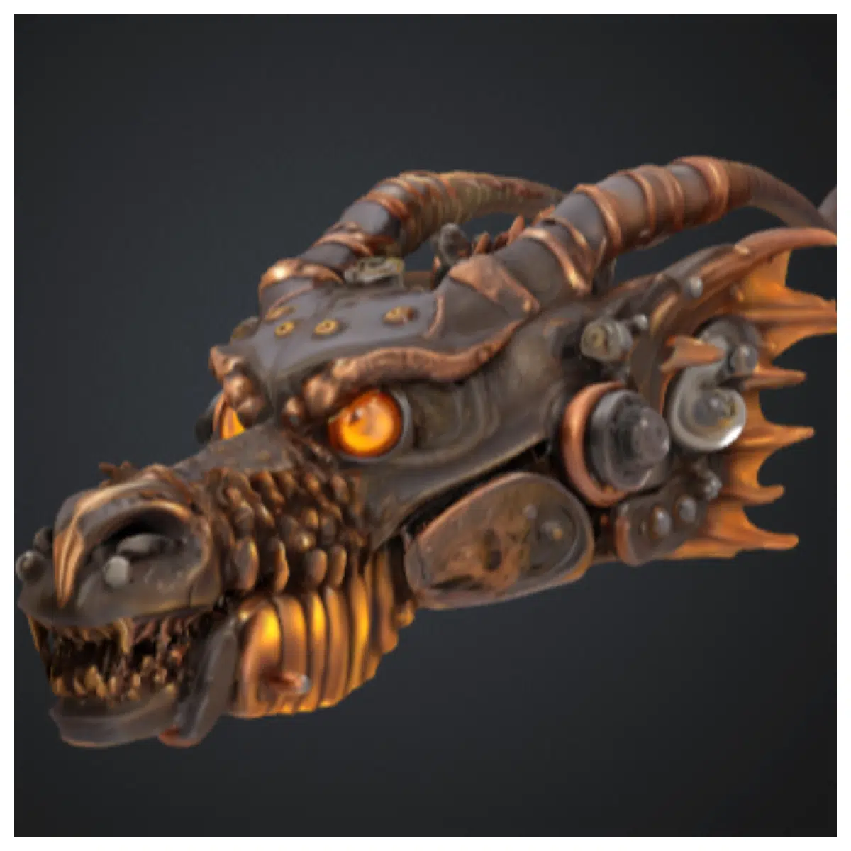 Steampunk Dragon Head Decoration Mechanical Parts Desktop Ornament Steampunk Era Model Dragon Head Components Collection