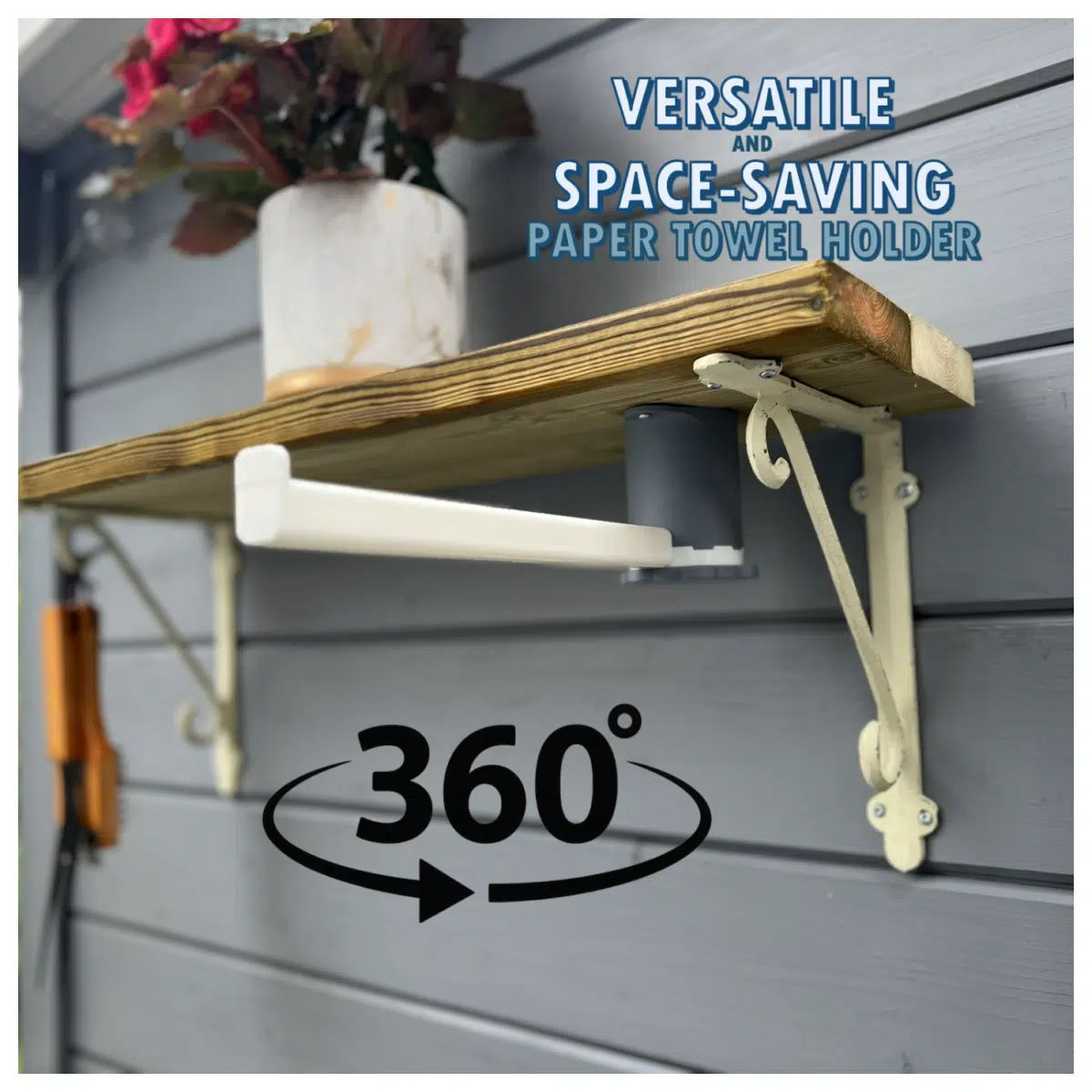 360 Rotating Paper Towel Holder Automatic Rotation Paper Towel Shelf Bathroom Kitchen Wall Mounted Creative Storage Solution