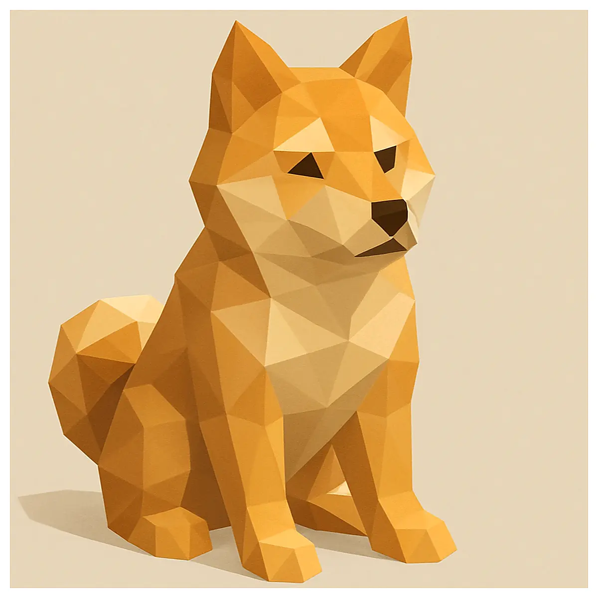 Low Poly Shiba Inu Model 3D Print Toy Pet Cute Anime Character Shiba Inu