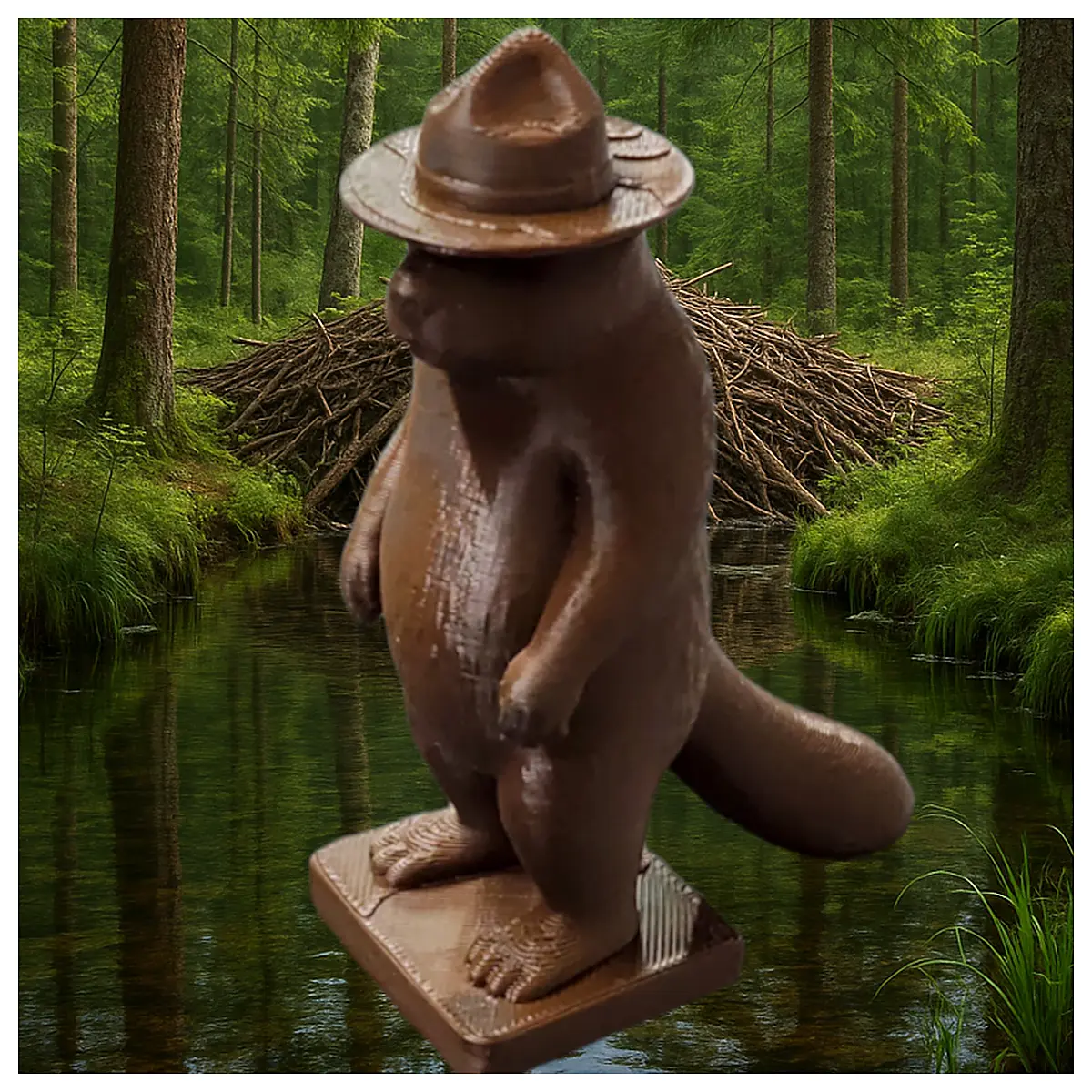 4 Inch Forest Beaver Statue Small Animal Figurine Forest Ranger Decor Animal Zoo Model Mini Statue