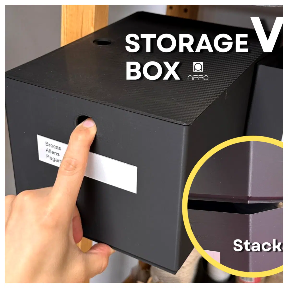 Stackable Storage Boxes Organizer Storage Containers Space Saving Vertical Storage Home Organization Desk Storage V2
