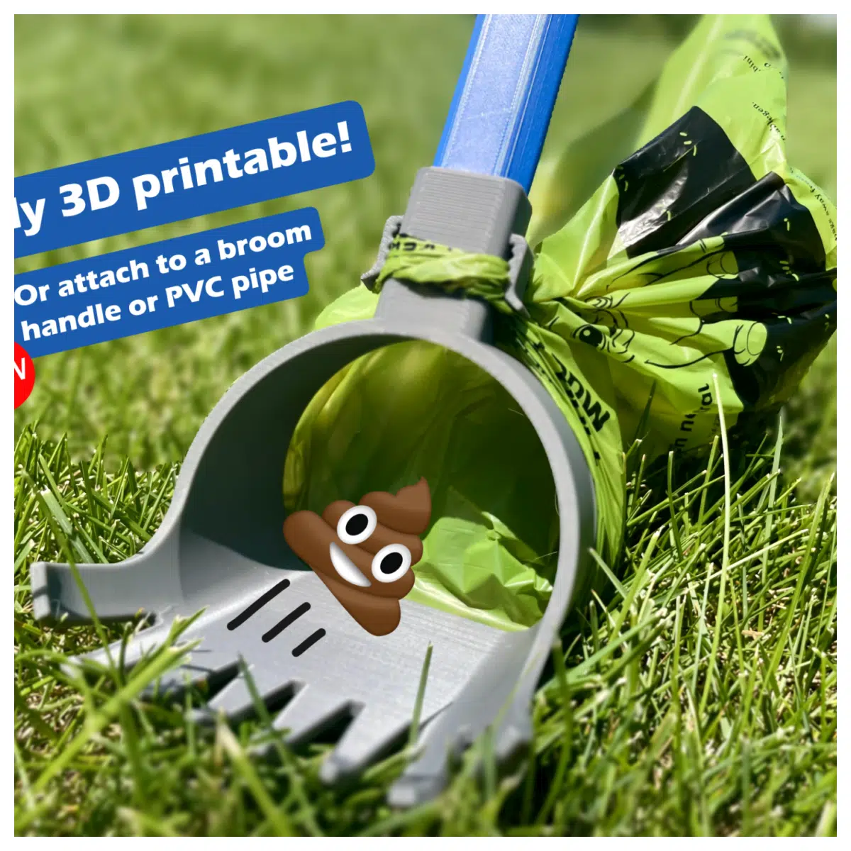 Dog Poop Scooper 3D Printed Automatic Pet Waste Cleaner for Owners Smart Poop Bin