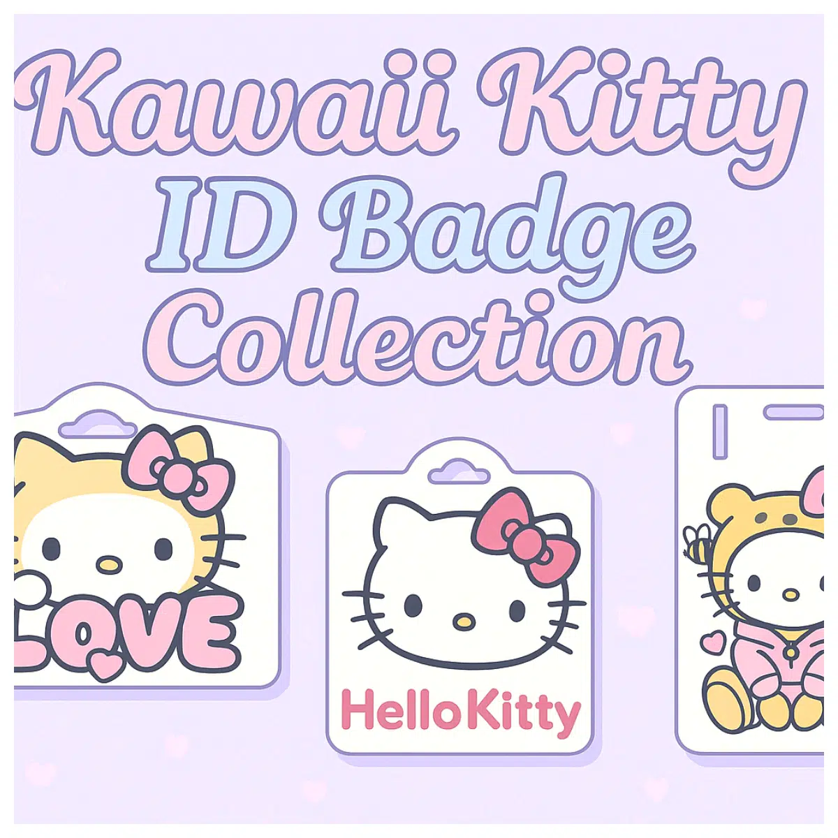 Cat ID Card Holder Pet ID Card Case Cute Cat Card Holder ID Card Organizer Simple Fashion