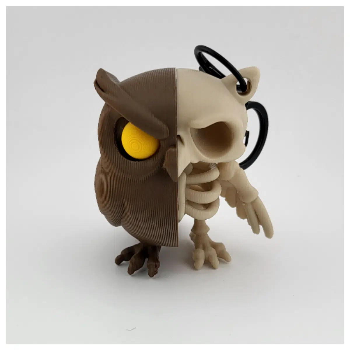 Cute Skeleton Owl Keychain Bone Bird Ornament Delicate Craft Toy Collectible Miniature Figurine