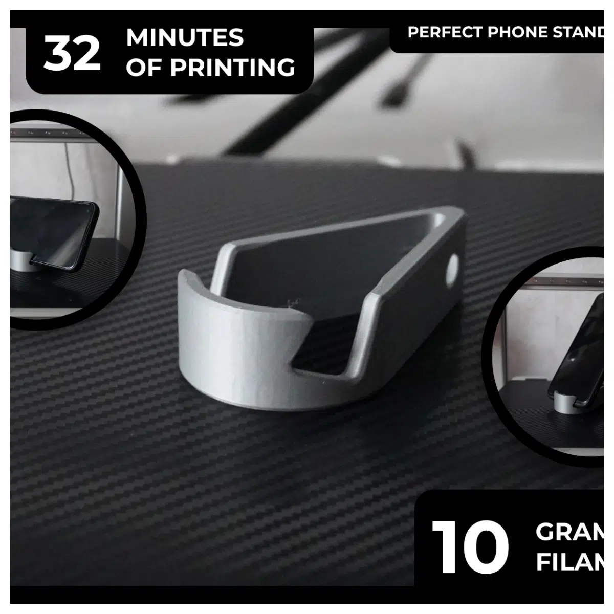 Ring Phone Holder with Carabiner Hole Phone Stand Mobile Holder Outdoor Mount Hiking Accessory