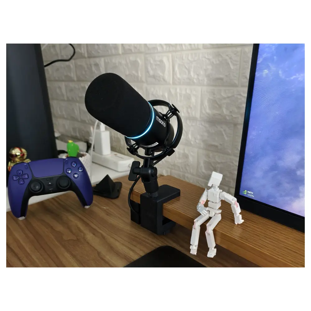 Desktop Microphone Stand 58 Inch Threaded Clip Stand Microphone Holder Microphone Support Accessories