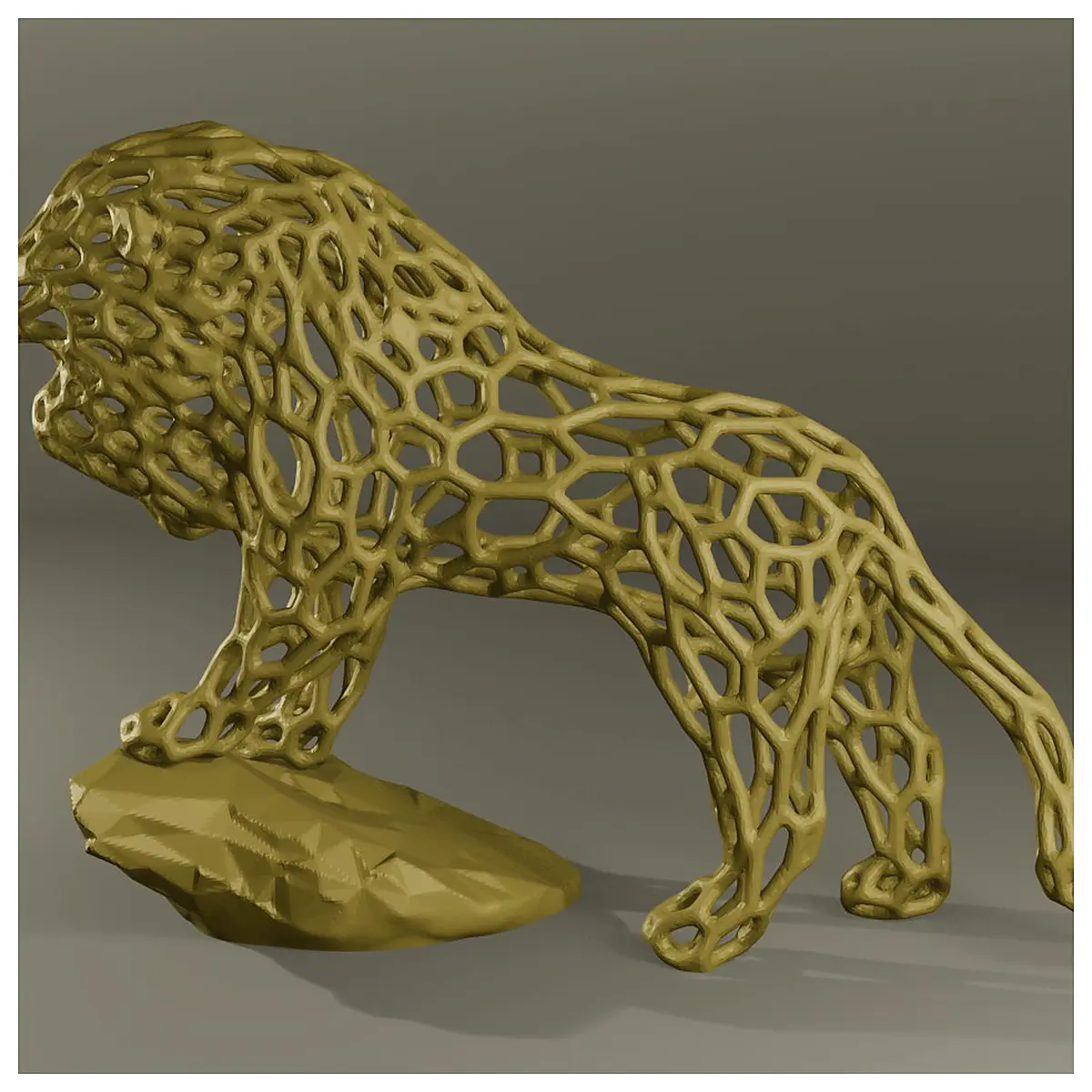 Lion Head Voronoi Pattern Geometric Design Abstract Art Wall Decor Polygon Shapes