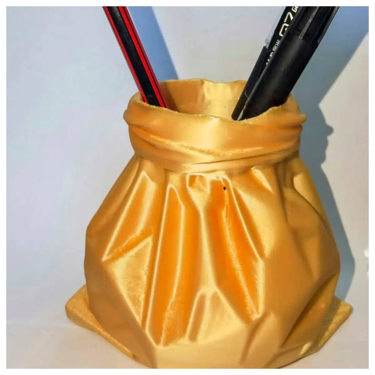 Trash Bag Pencil Holder Creative Storage Stand Up Book Bag Office Learning Supplies Pen Case Simple Design