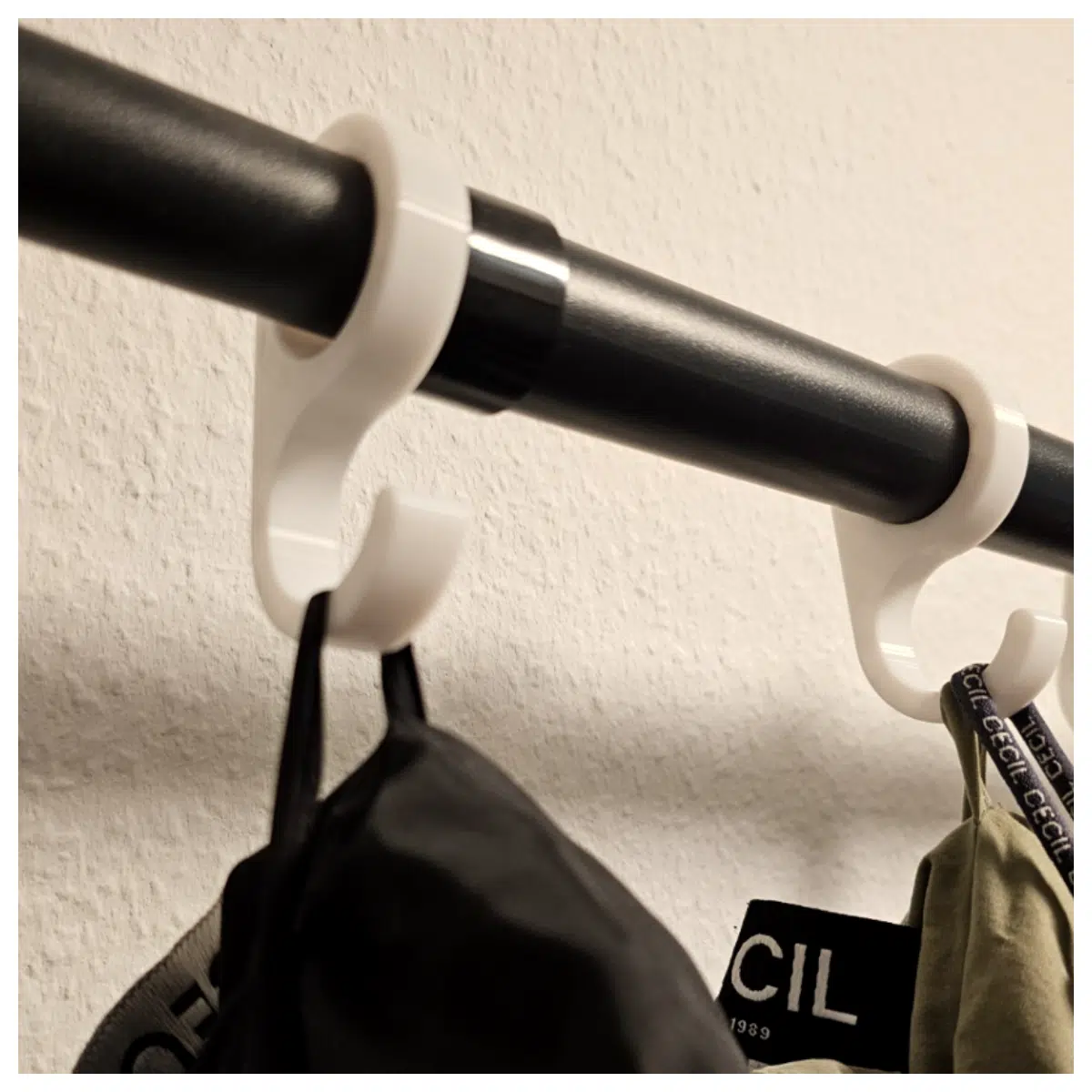 26mm Rod Hook Clothes Hanger Accessory Drying Rack Support Closet Fixation Hanging Decoration