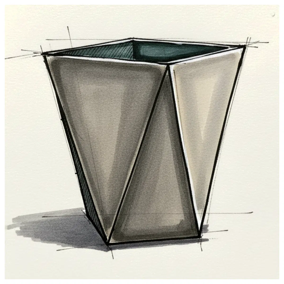 Minimalist Cube Flower Pot Modern Garden Pot Indoor Outdoor Decorative Planter Plant Accessories