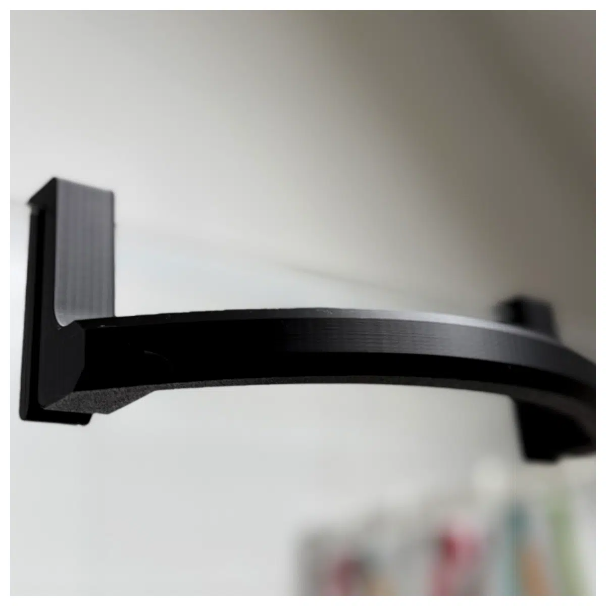 Shower Glass Accessories Curved Towel Rack Bathroom Storage Glass Wall Mount Shelf Organizer
