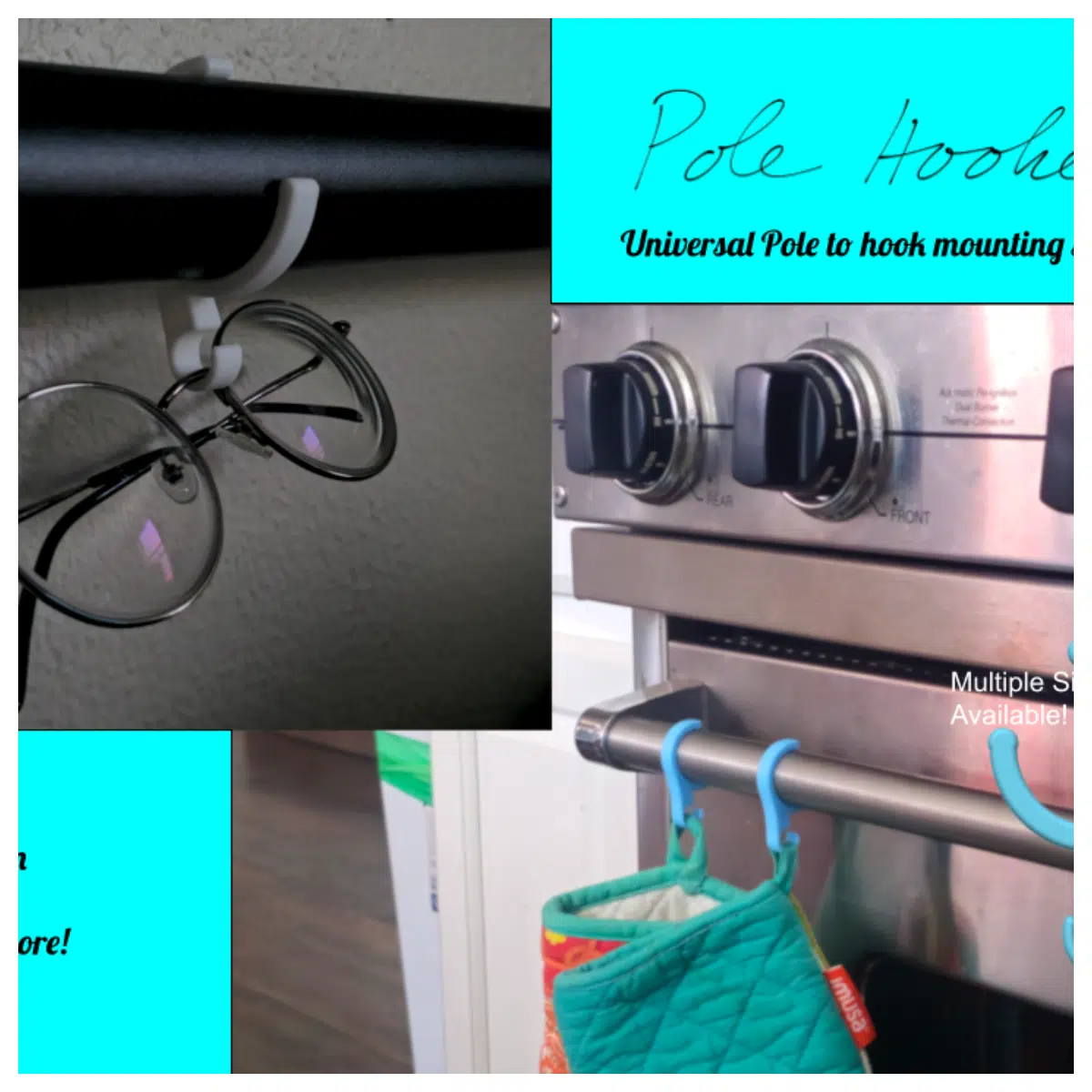 Pole Hook Adapter Wall Mount Converter Hook Accessories Wall Hanging Hardware Simple Installation Hanging Device