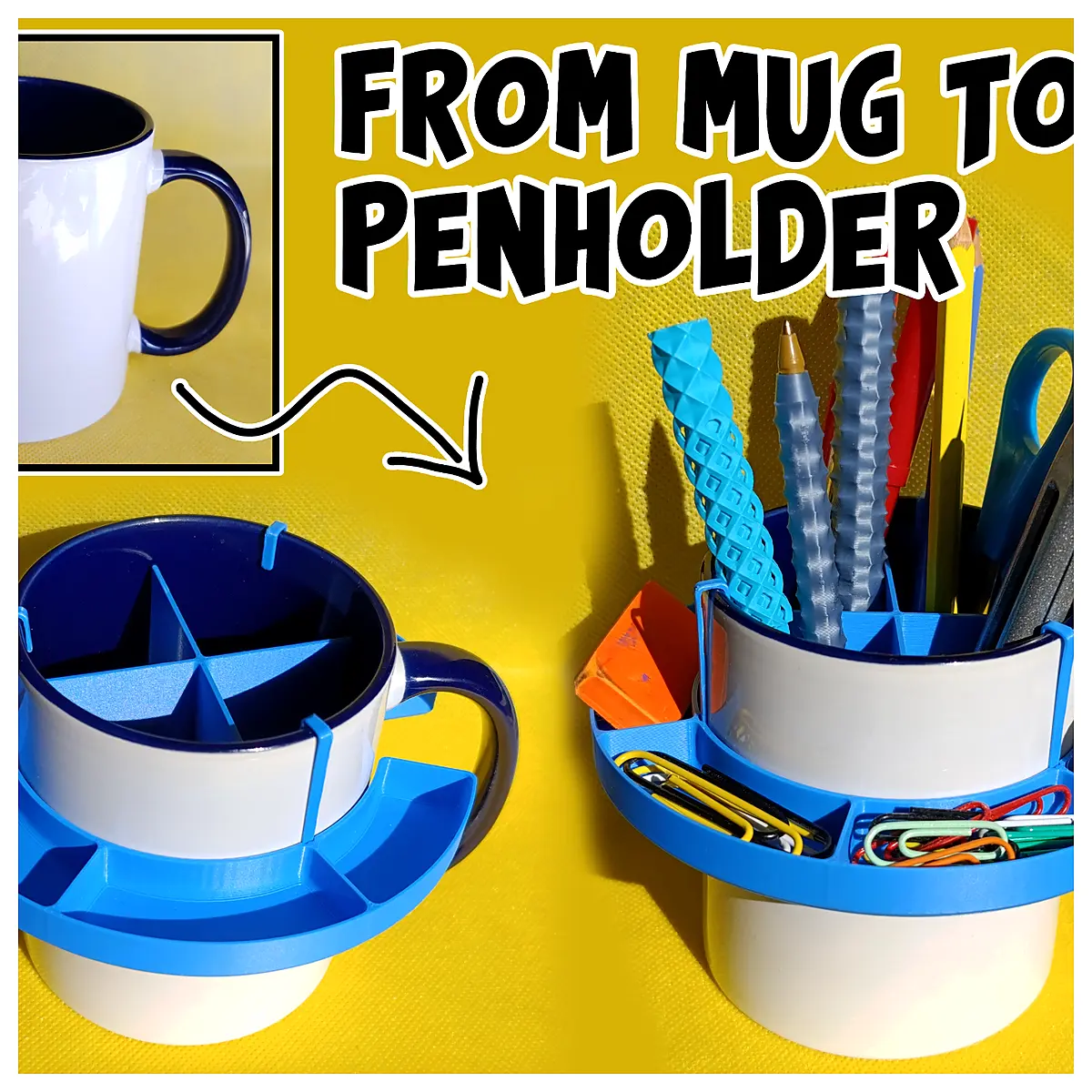 Mug Pen Holder Desk Organizer Multi Functional Creative Storage Shelf Office Learning Supplies