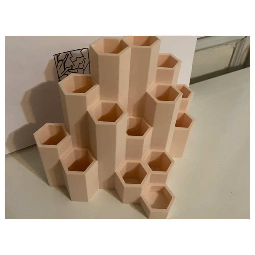 Hexagonal Pencil Holder Pen Brush Pen Organizer Multi Function Pen Case Stationery Storage Tool