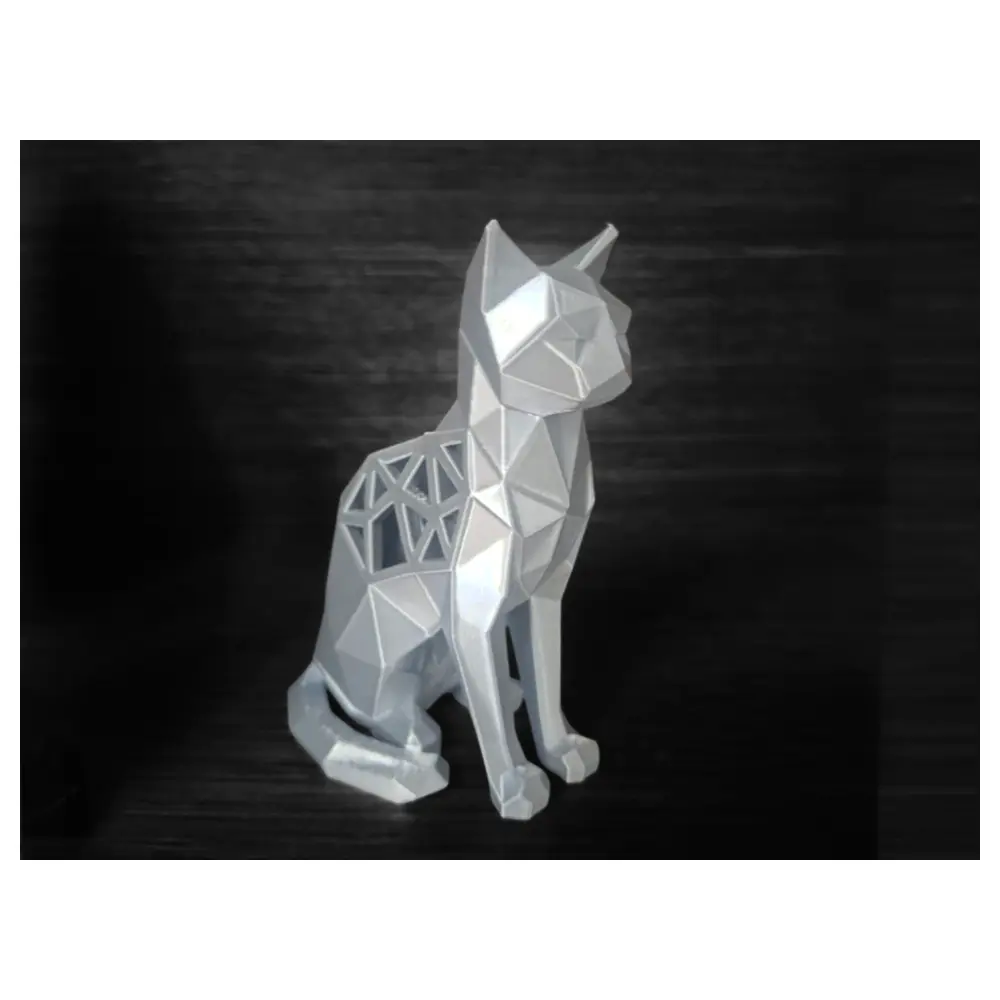Low Poly Cat Sculpture 3D Print No Support Art Model Download Cute Desktop Decoration