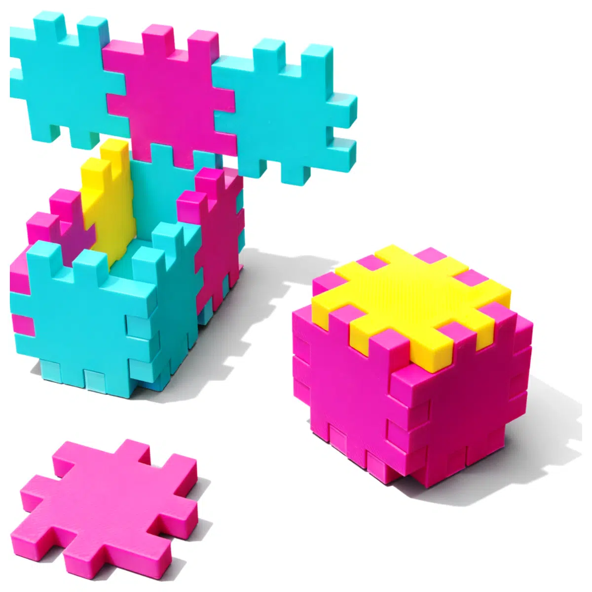 3D Puzzle Blocks Brain Teaser Toys Kids Education Craft Building Creative Construction Cognitive Learning