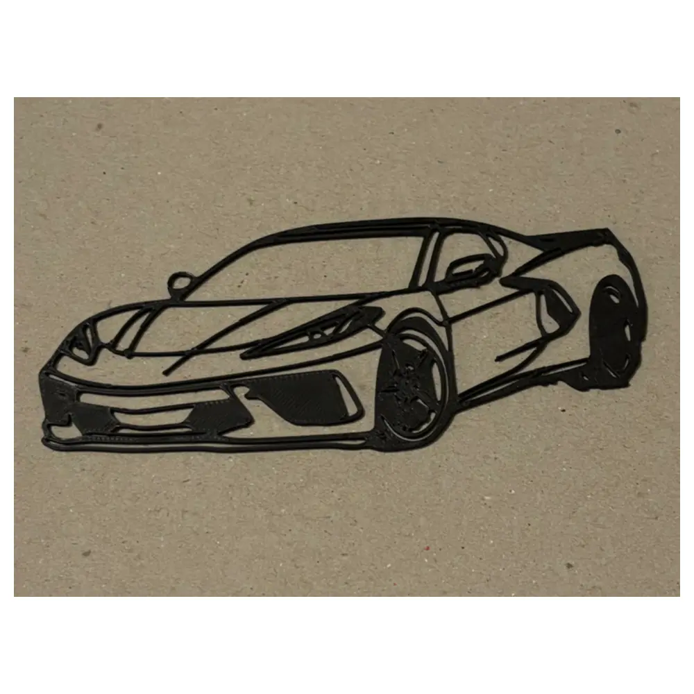 C8 Corvette Wall Art Silhouette Shadow Box Car Decor Automotive Artwork Hanging Picture Car Collection