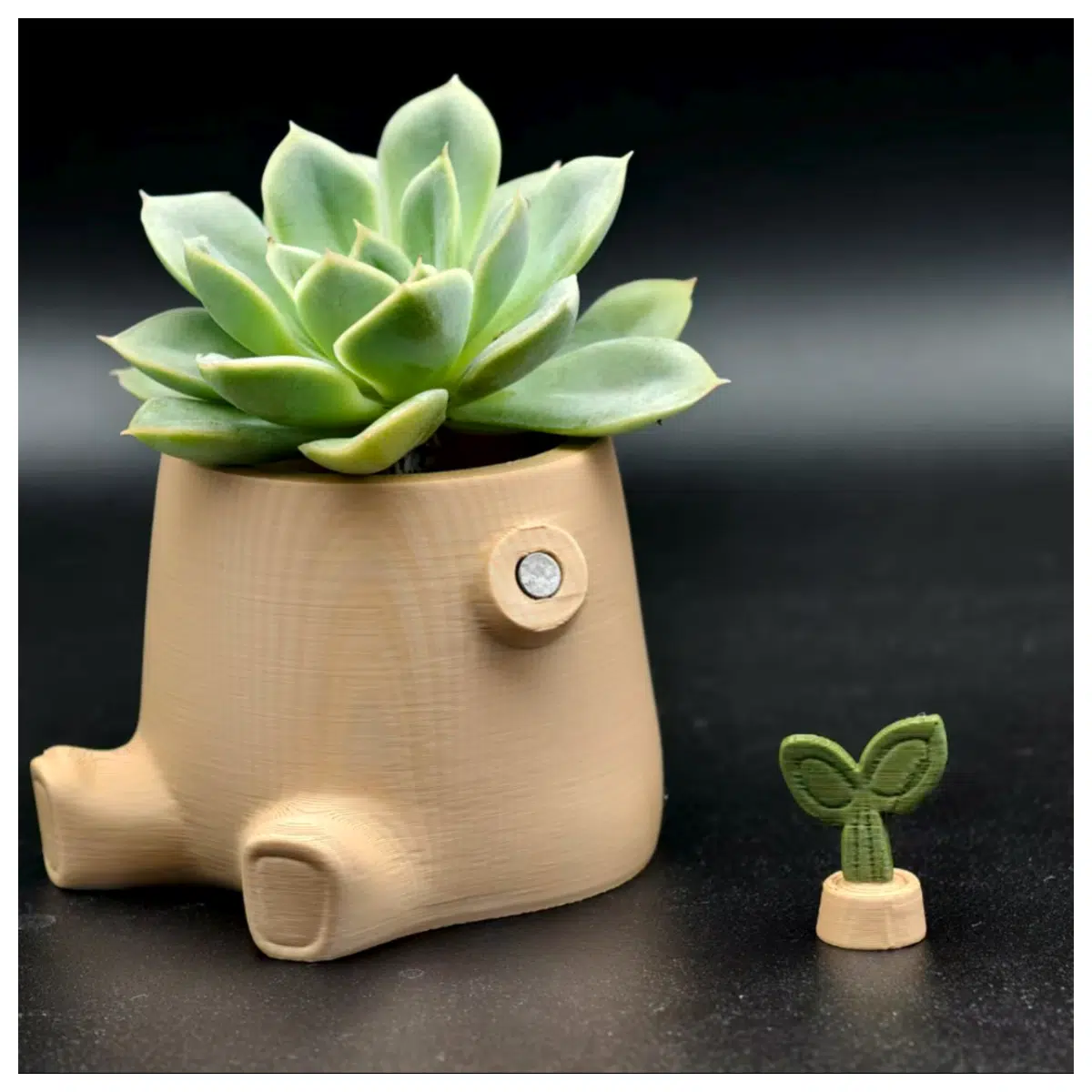 Tree Stump Magnetic Succulent Pot Magnetic Pen Holder Creative Home Storage Magnetic Desk Decoration Succulent Planter Accessories