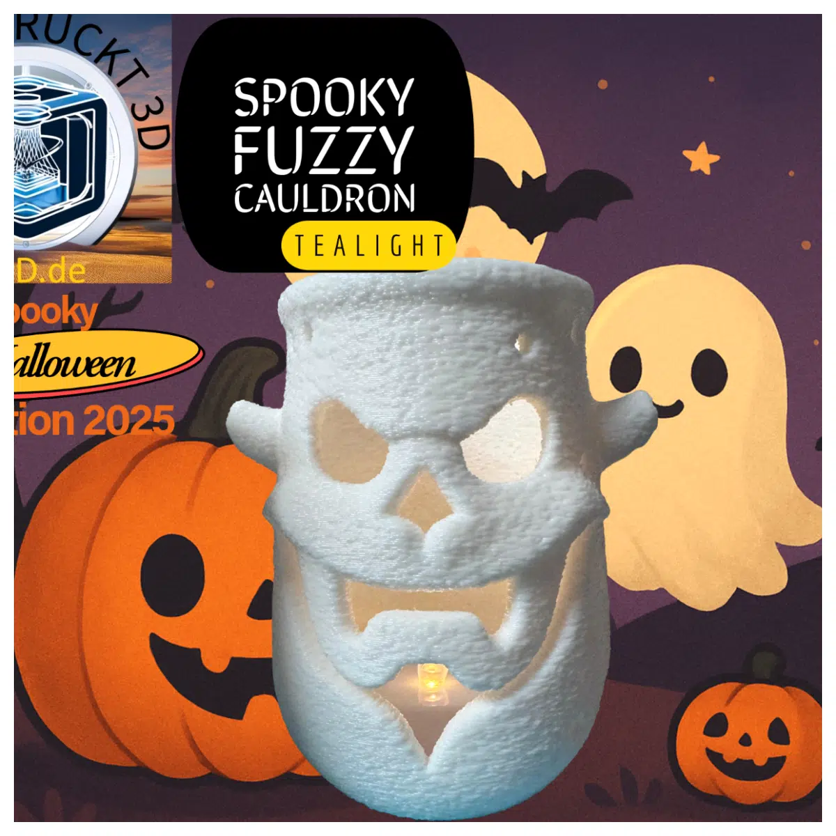 Ghost Fluffy Halloween Candles Festive Decor Spooky Atmosphere Mood Lighting Decoration Holiday Gift