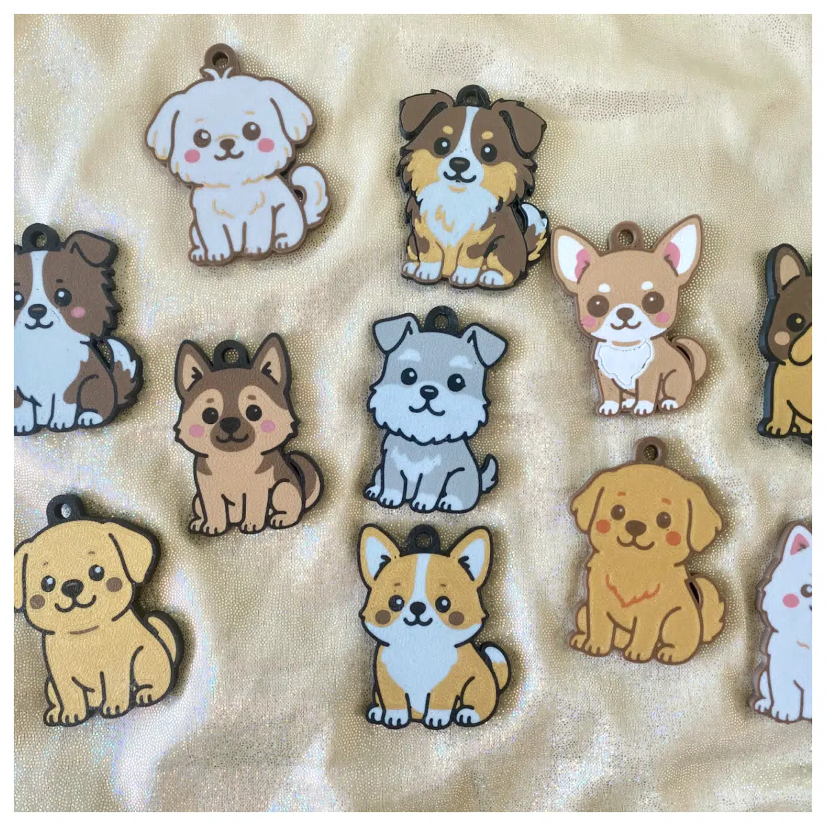 Cute Dog Charms Keychain QCraft Pet Memorial Dog Gift Pet Decoration Small Dog Charm Pet Accessories