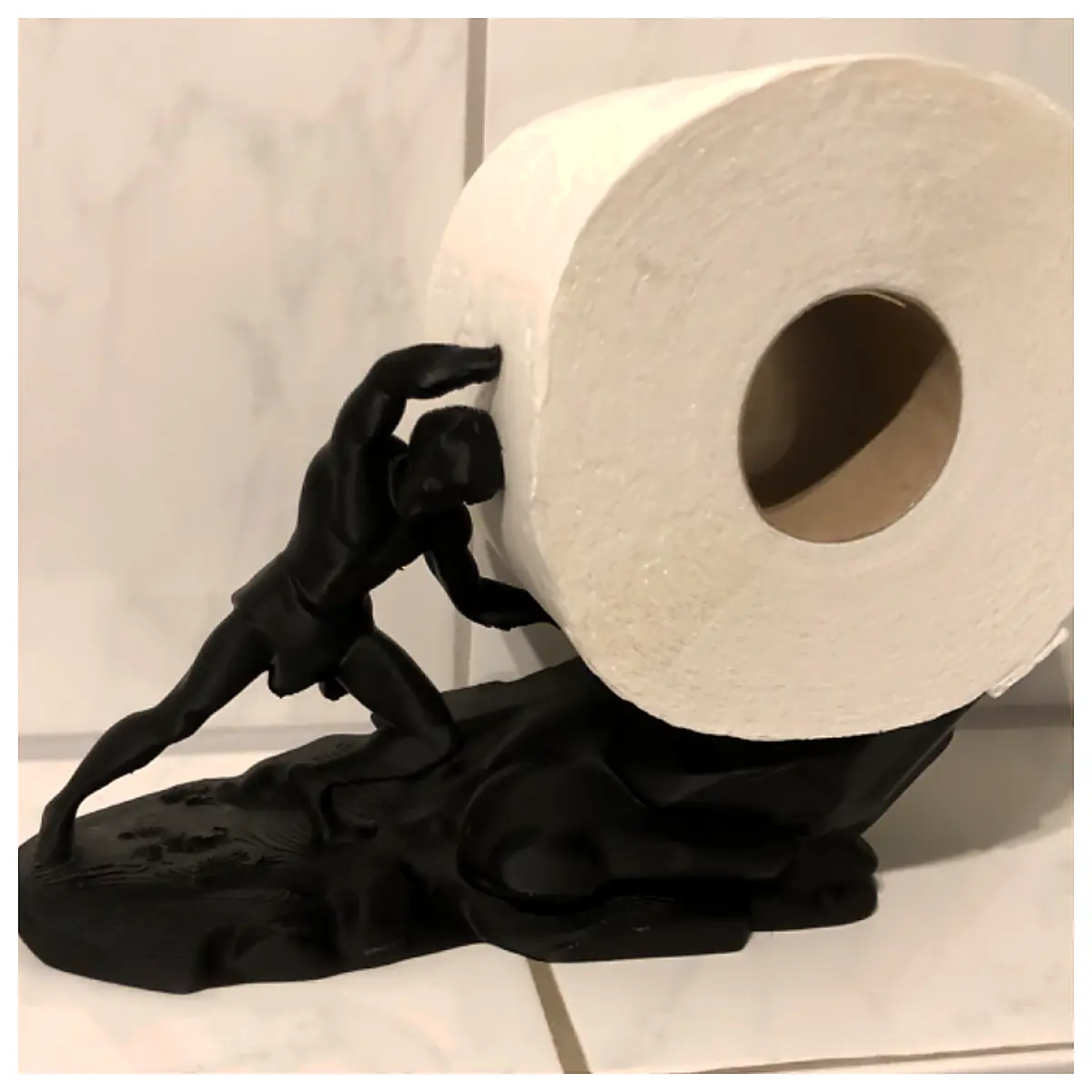 Sisyphean Toilet Paper Holder Mythological Decor Bathroom Storage Paper Towel Holder Modern Minimalist