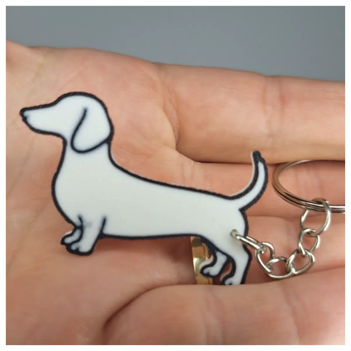 Dachshund Keychain Cute Dog Charm Pet Gift Miniature Figure Lucky Charm Keyring Decoration