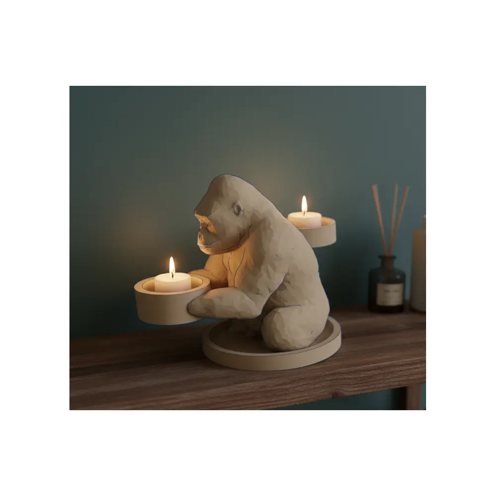 Gorilla Candlestick Decorative Accent Creative Home Modern Art Tabletop Decoration Candle Holders Accessories