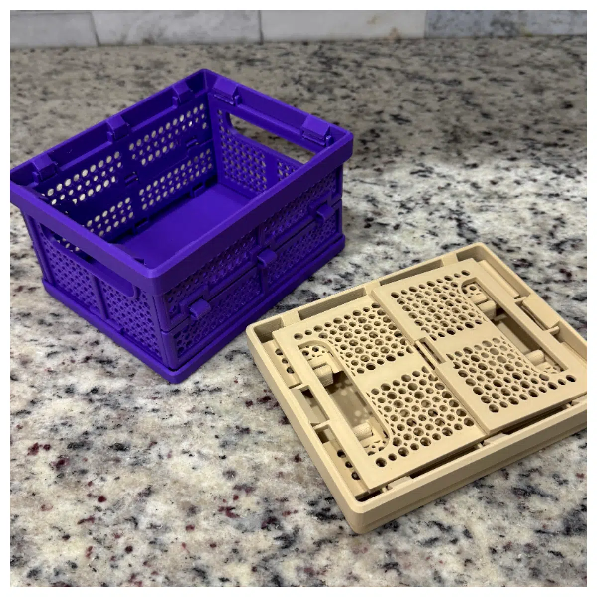 Collapsible Shopping Basket Convenient Storage Home Kitchen Grocery Organizer Folding Storage Bin