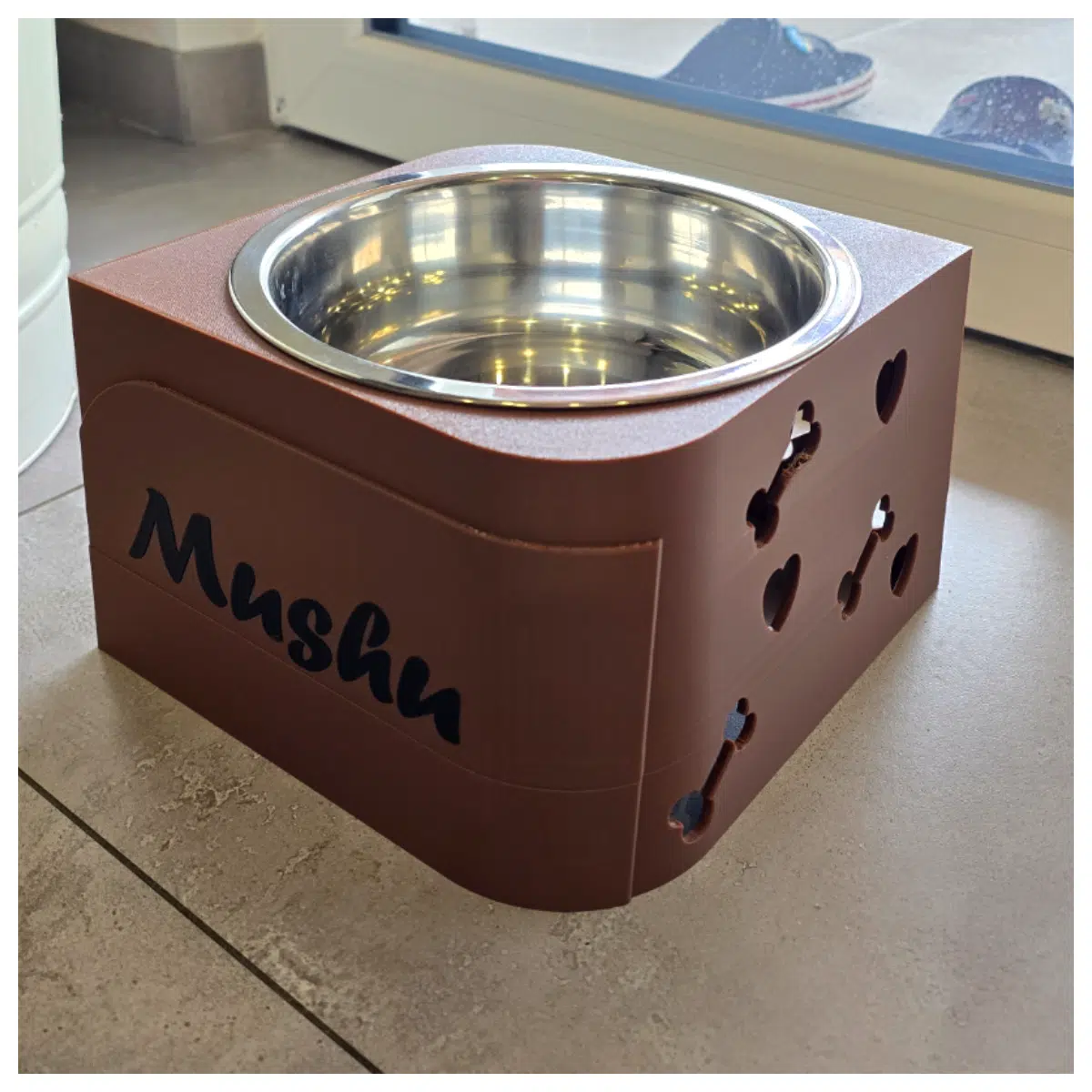 Dog Bowl Stand 195mm Diameter Pet Food Bowl Holder Elevated Dog Bowls Stand Up Dog Feeder Accessories