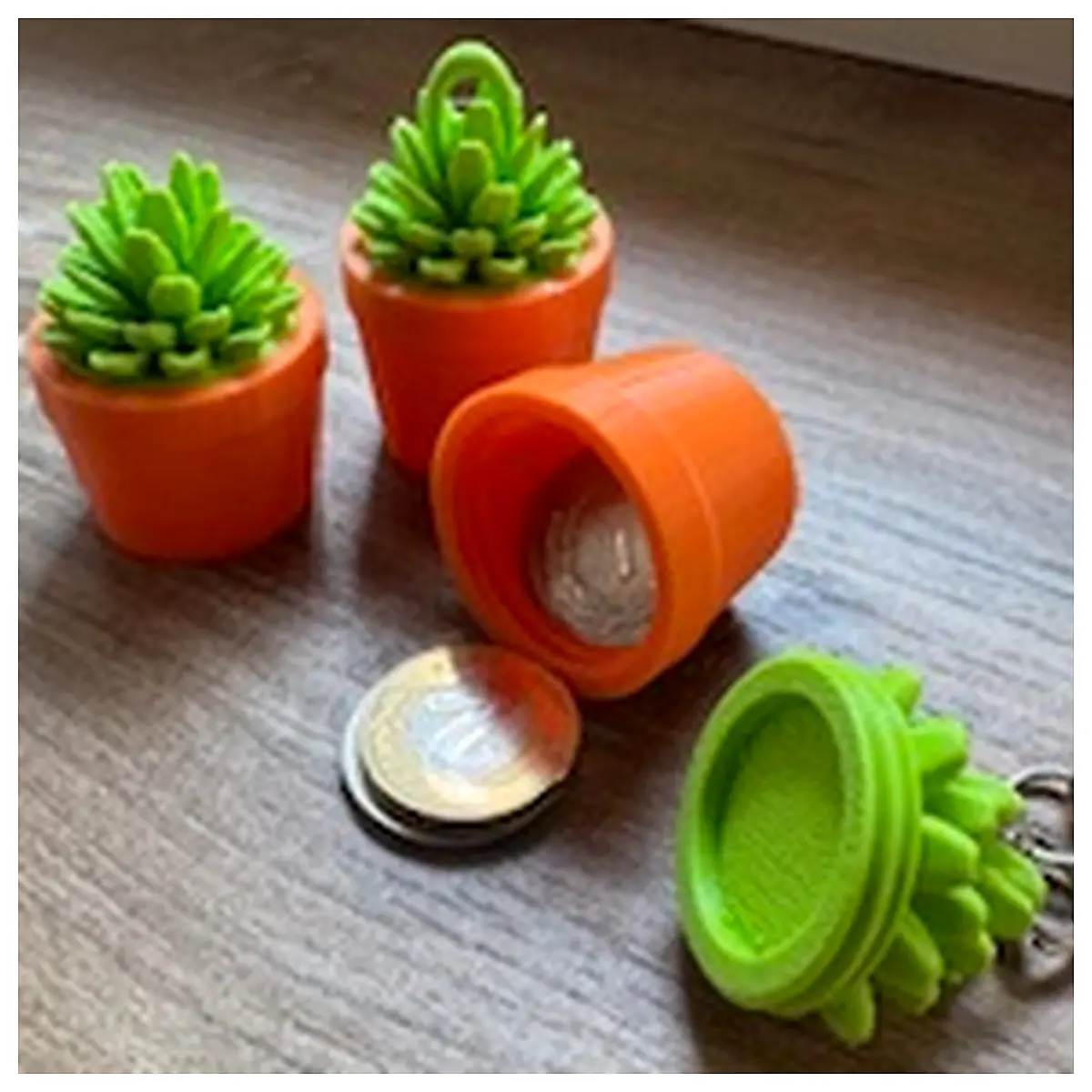 Keyring Flower Pot Coin Hiding Spot Secret Storage Box Creative Small Box Multi Function Storage Container