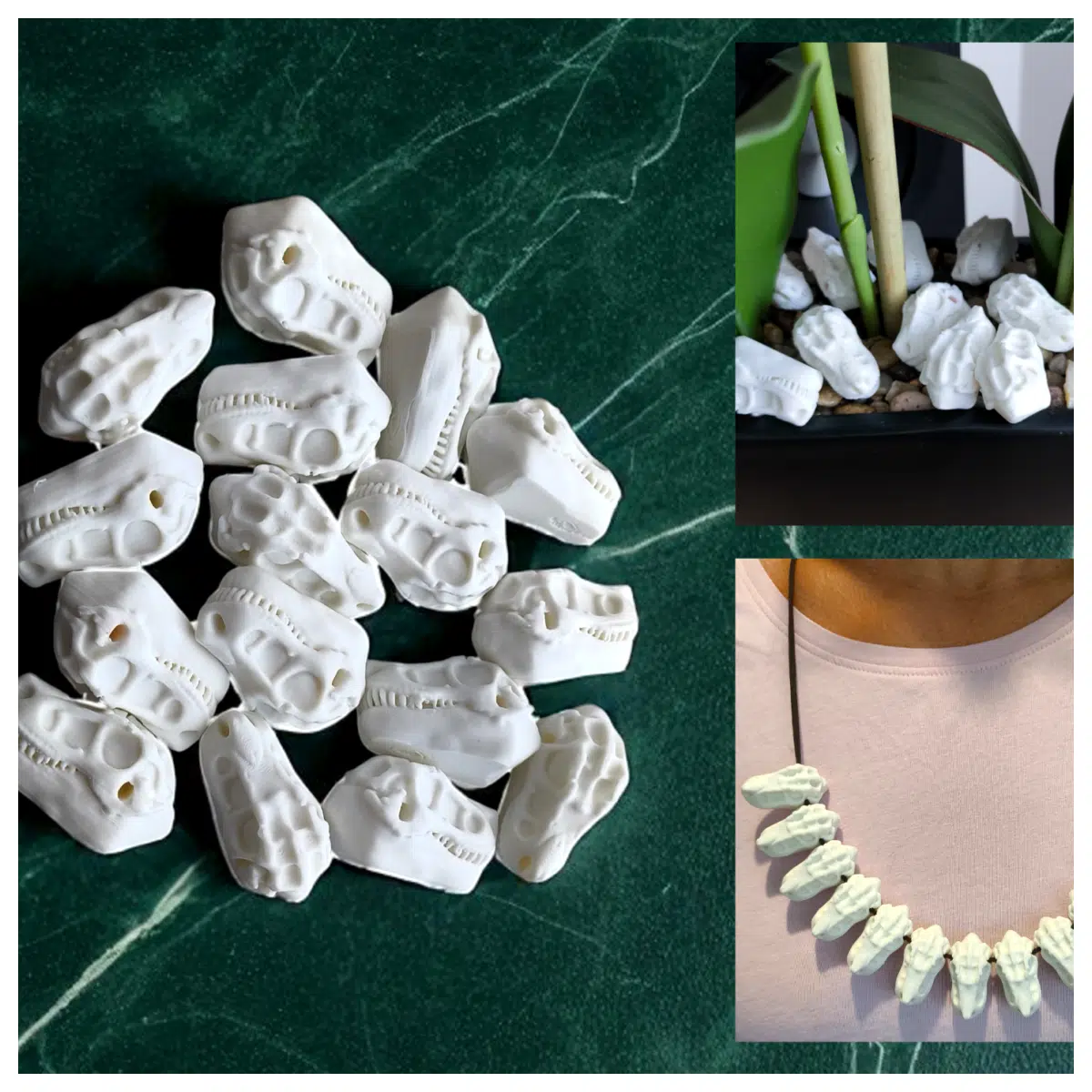 Baby Dragon Bone Decoration Stone Necklace Simulated Dragon Bone Creative Handicraft Dragon Bone Accessories Festival Gift Decorative Figurine