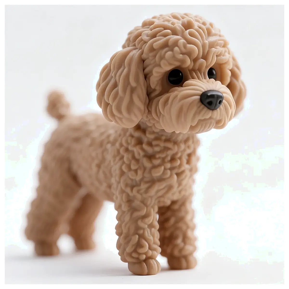 Plush Dog Sculpture Cute Poodle Figurine Pet Decoration Home Ornament Collectible Toy