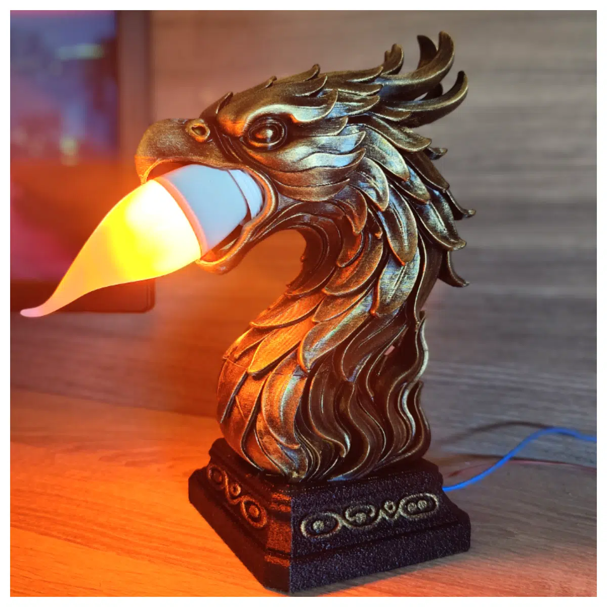 Phoenix Flame Realistic Flame Simulation Desktop Decor Romantic Atmosphere Holiday Gift Creative Night Warm Illumination
