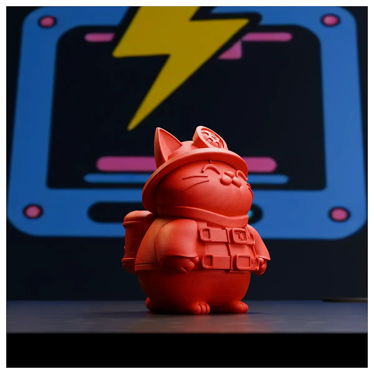 Fire Cat Keychain Firefighter Figurine Q Version Cute Fire Memorial Gift Fire Parts Accessories