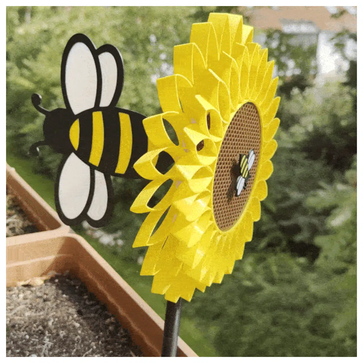 Sunflower Wind Spinners Ball Bearing Roller Solar Garden Decor Outdoor Lighting Rotating Toys Energy Saving