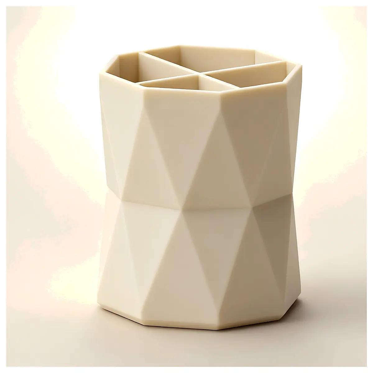 Elegant Geometric Pencil Holder Editable Storage Creative Desk Organizer Office Supplies