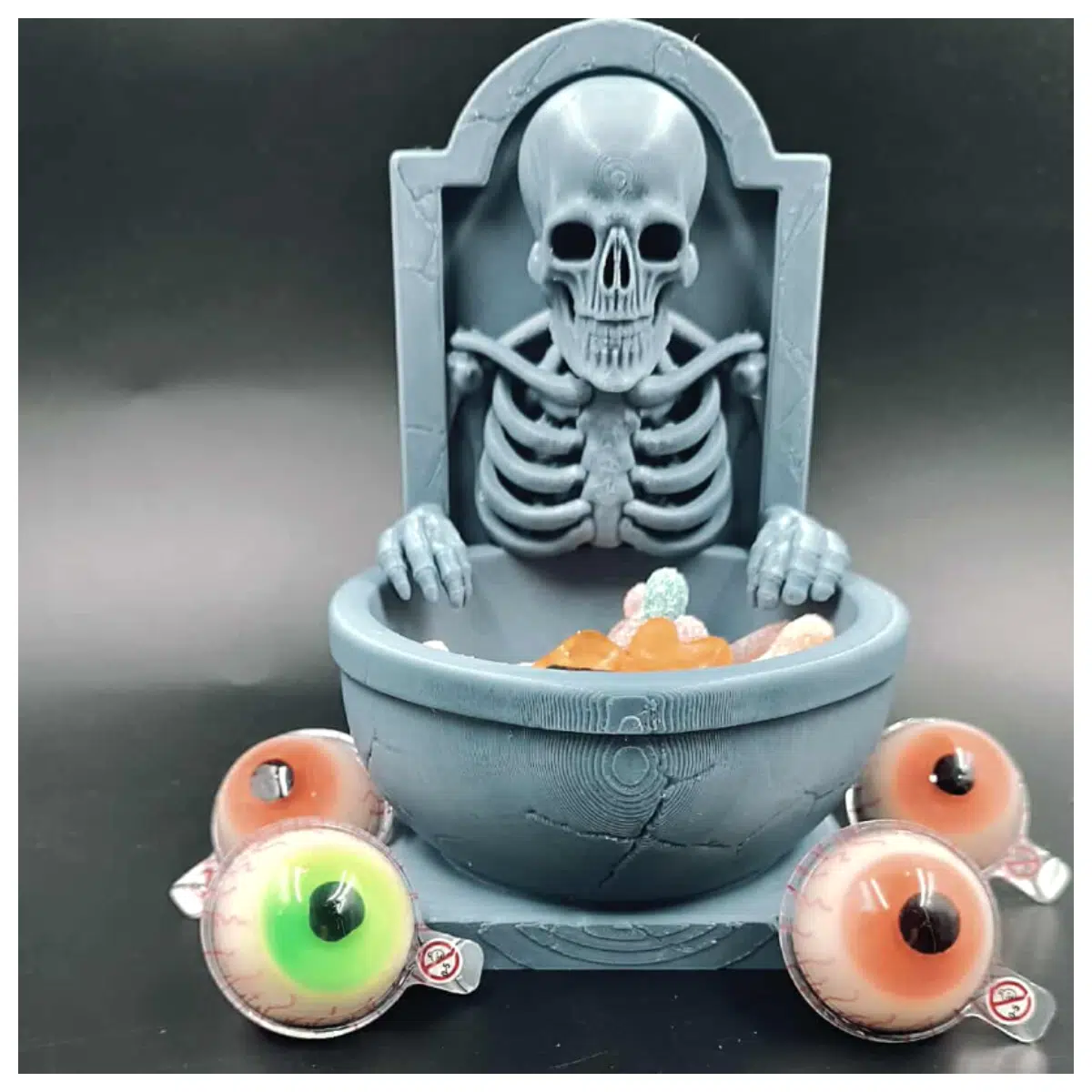 Graveyard Skeleton Candy Bowl Halloween Decoration Spooky Candy Jar Ghost House Gift for Halloween Party