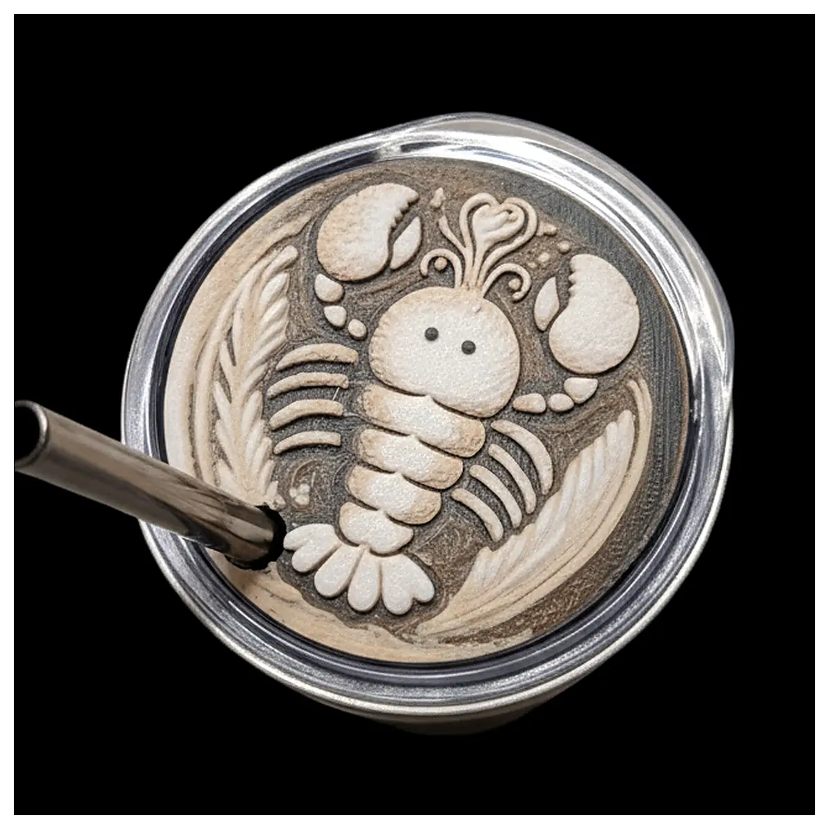 Cute Lobster Latte Cup Charm Keychains Decorations Travel Mug Accessories Lobster Theme Figurines Toys
