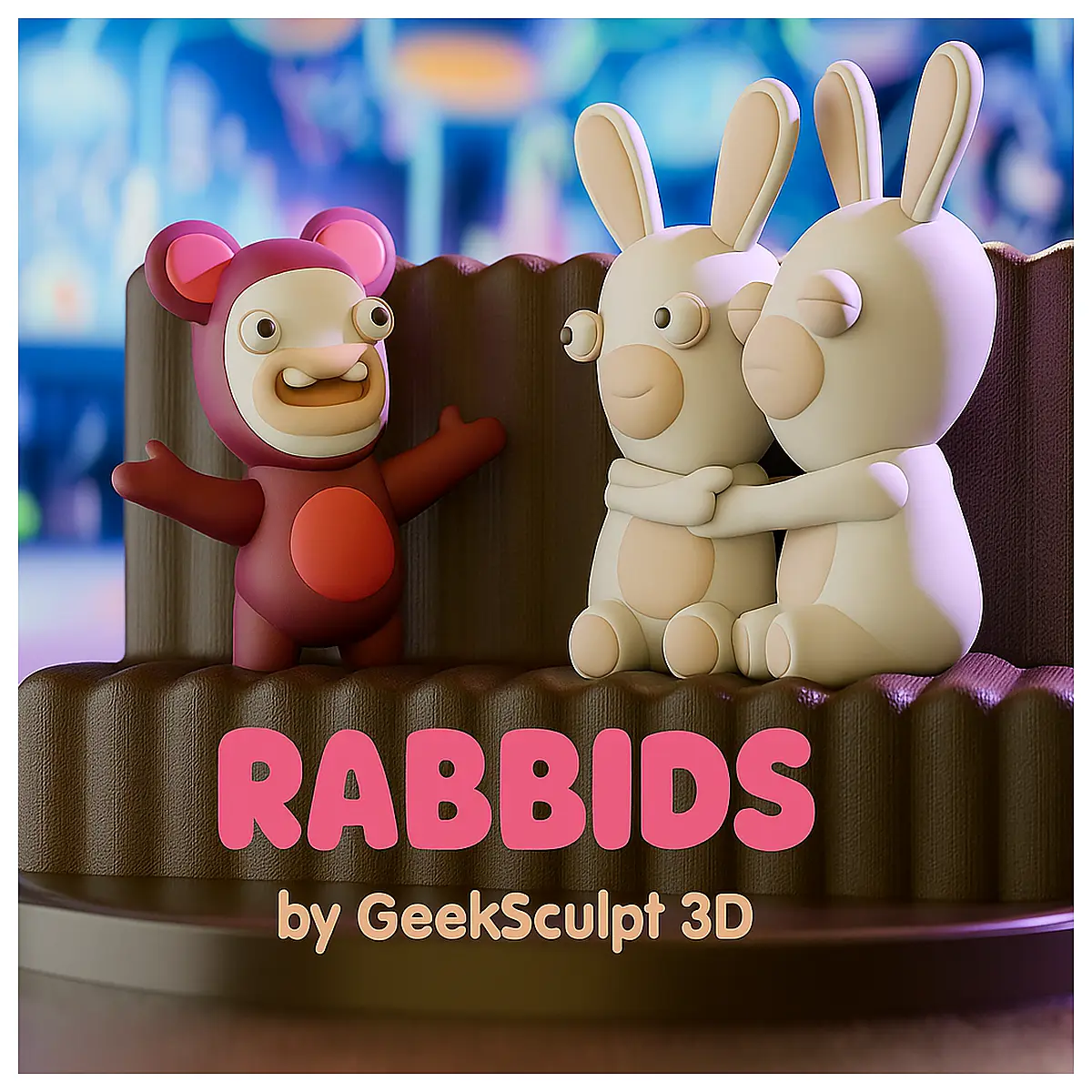 Crazy Rabbit Figurine Collection Rabbit Sculpture Model Display Piece Decoration Various Styles