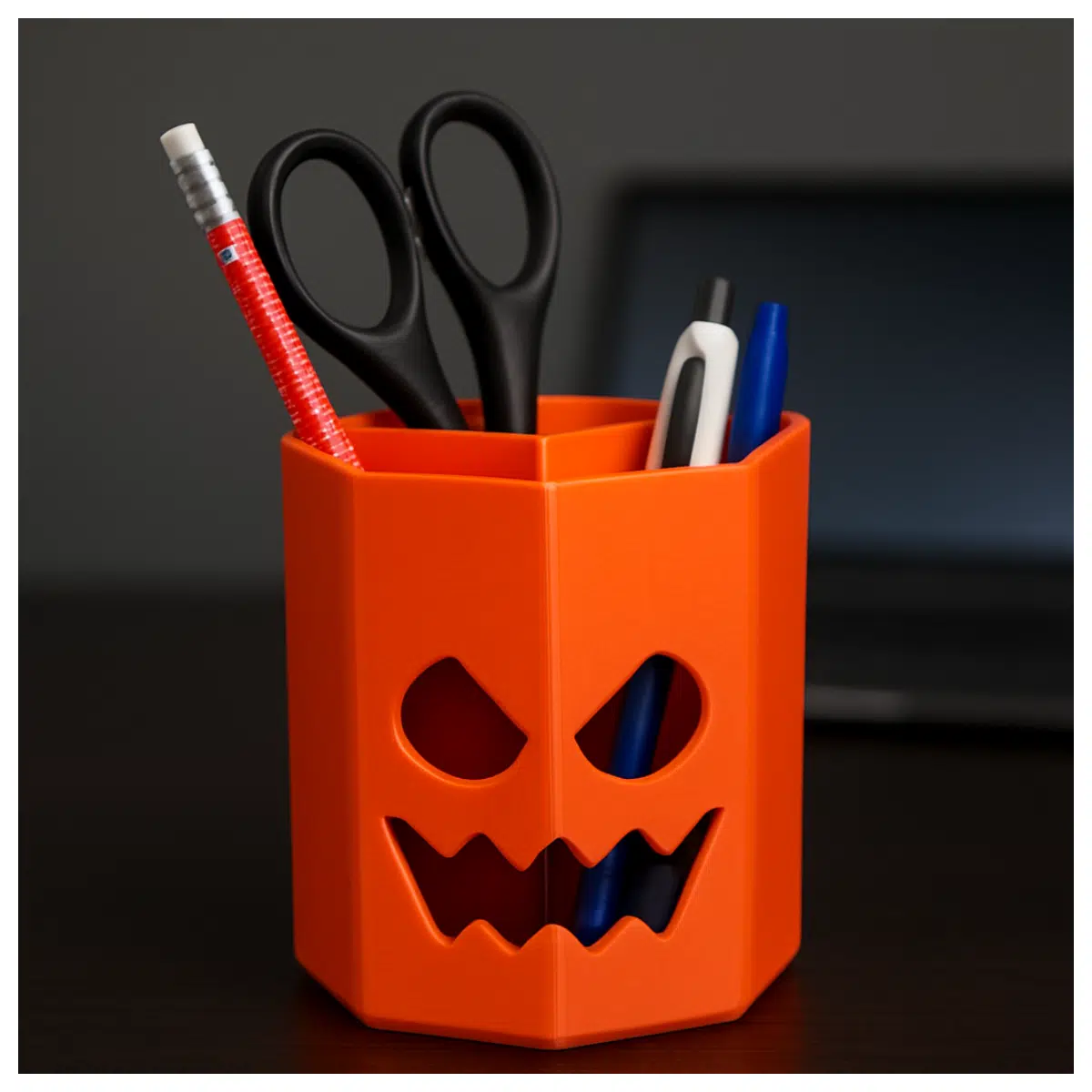 Halloween Horror Face Pencil Holder Festival Decoration Party Favor Spooky Decor Creative Gift Halloween Accessory