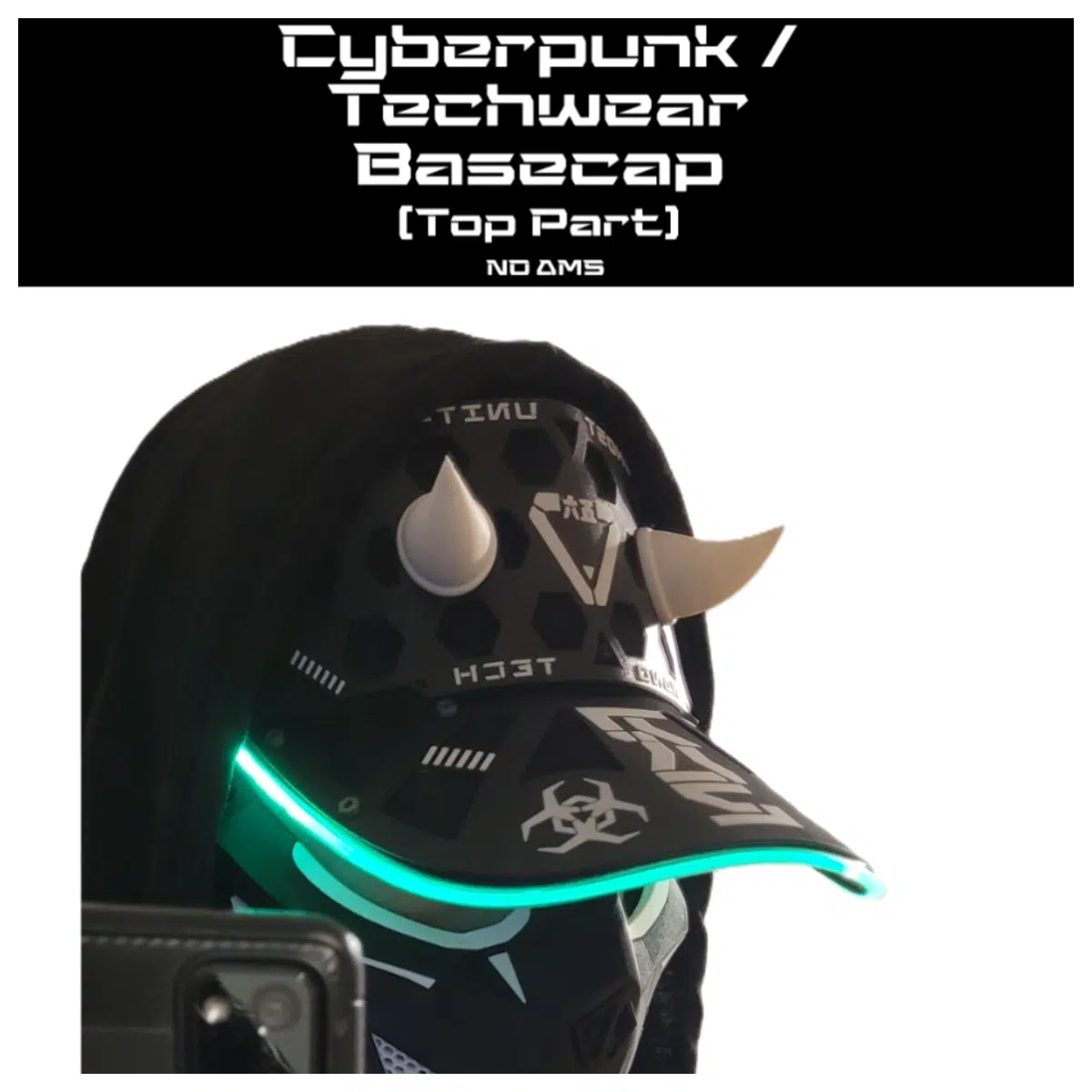 Tech Apparel Baseball Cap Top Parts Modification Accessories Gaming Cosplay Gear Trend Hats