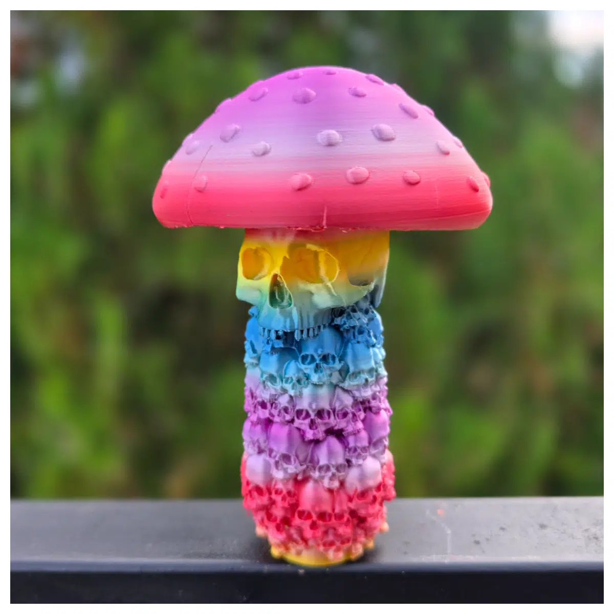 Skeleton Mushroom Sculpture Horror Mushroom Decoration Figurine Fantasy Art Collectible