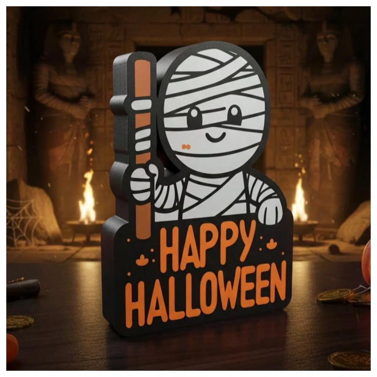 Funny Mummy Lantern Decor Creative Display Item Festive Gift Scene Decoration Humorous Decoration Design