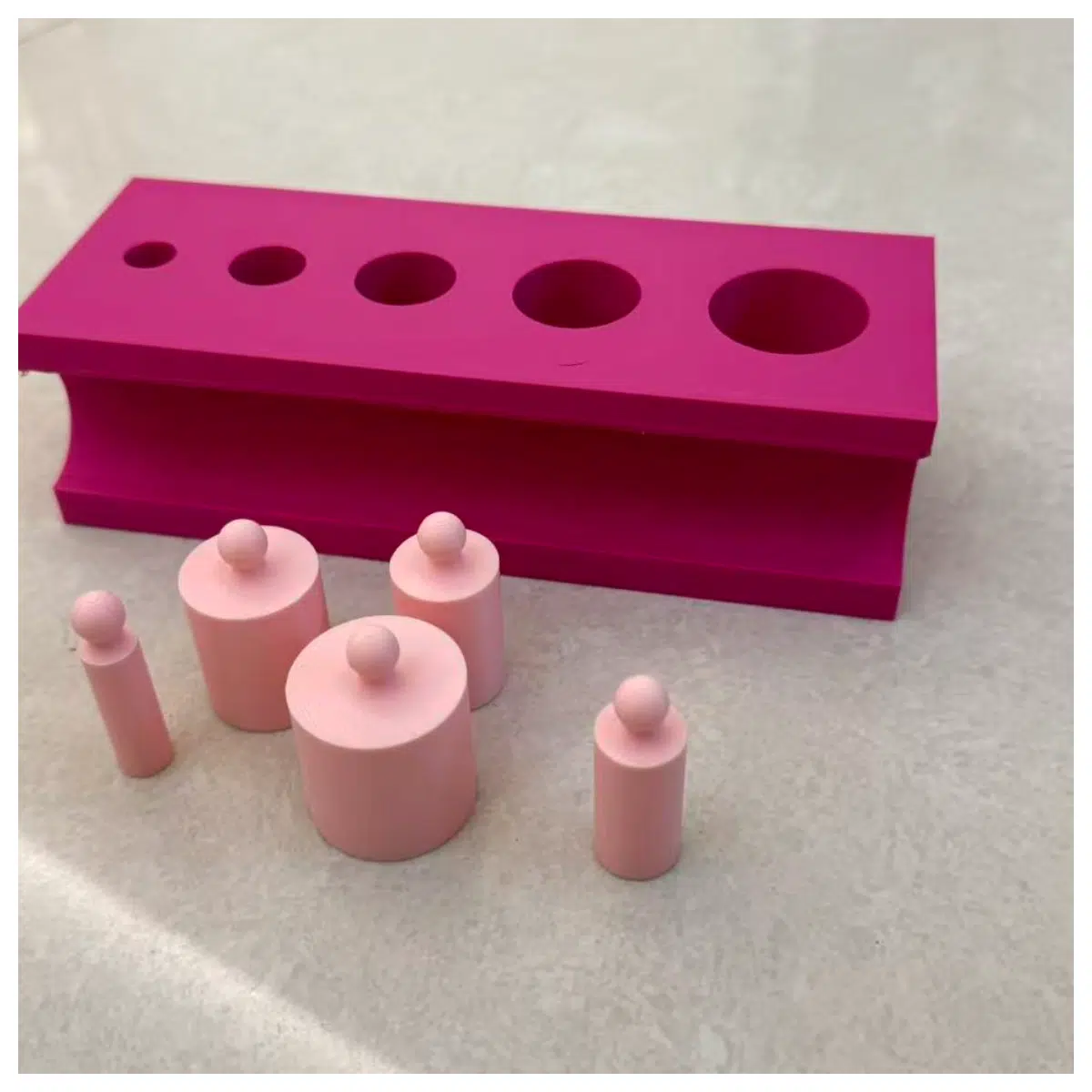 Montessori Cylinders Sensory Exploration Early Learning Toddler Development Shape Sorting Toys Educational Tools
