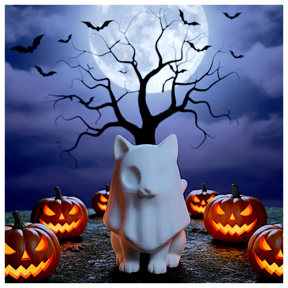 Halloween Ghost Cat Toy Pet Cat Ghost Costume Halloween Gift Pet Supplies Ghost