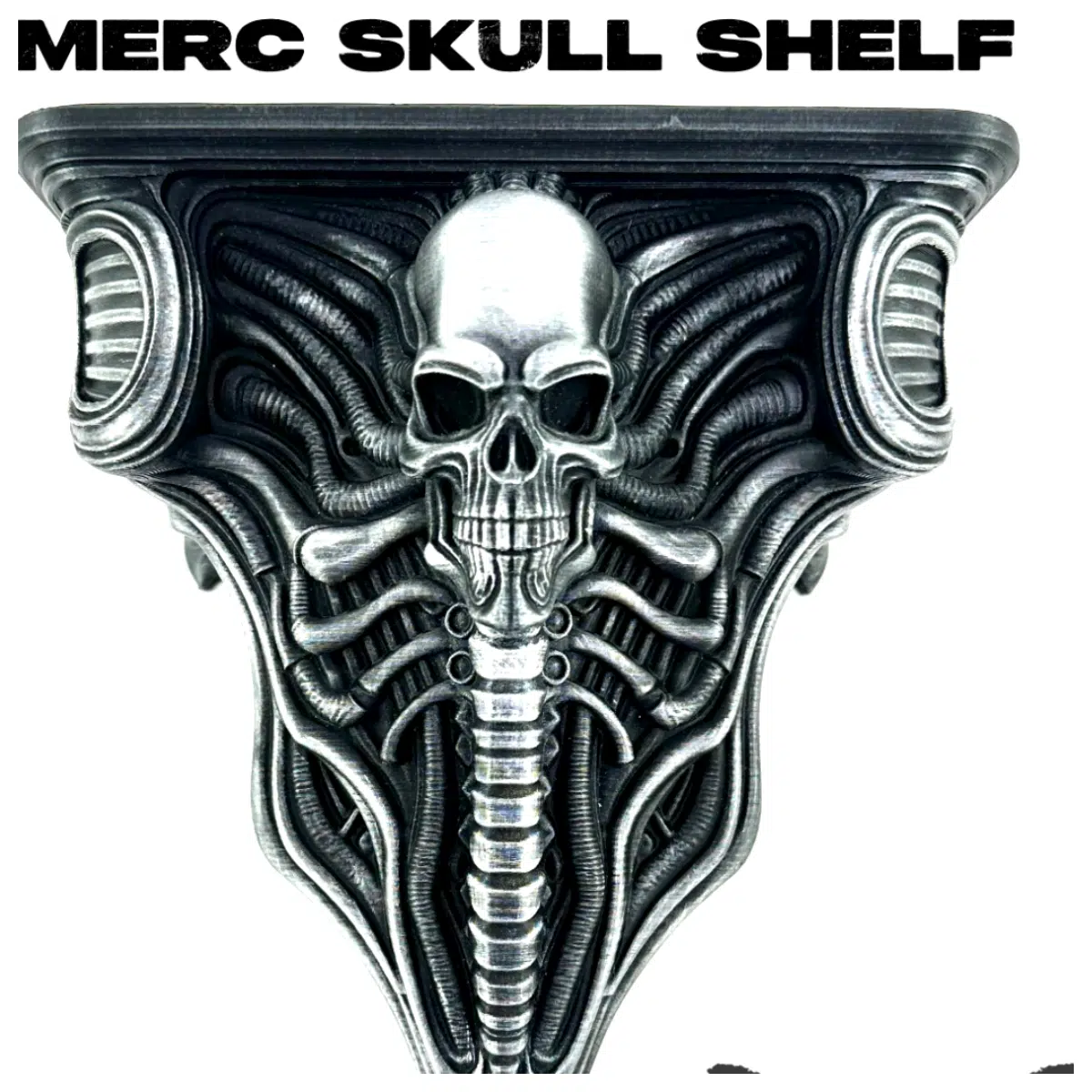 Mokke Skull Shelf Decoration Skeleton Display Stand Horror Decor Ghost Figurine Home Desk Ornament Spooky Themed Decoration